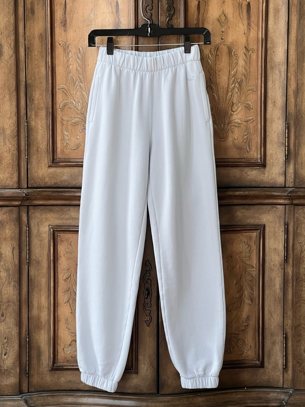 Hollister Women’s Ice Blue Light Blue Elastic-Waist Fleece Jogger Pants XXS